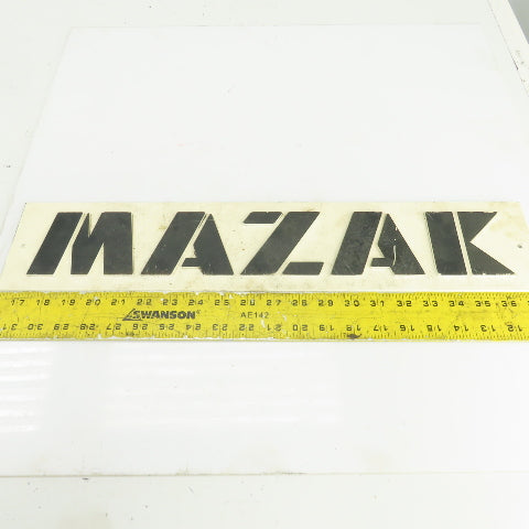 Mazak 21-5/8" x 4-3/8" Machine Name Legend Plate