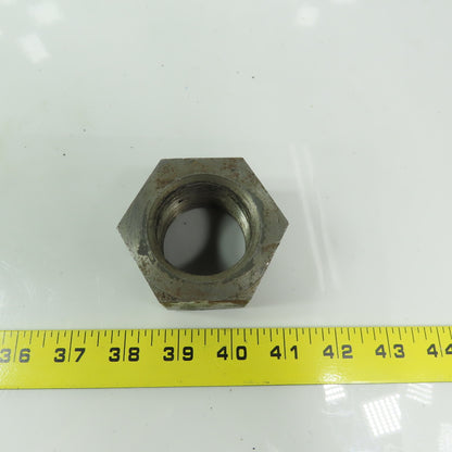 1-5/8 -12 Hex Nut Plain Steel  1-33/64" Thick 2-9/16" Wrench Size