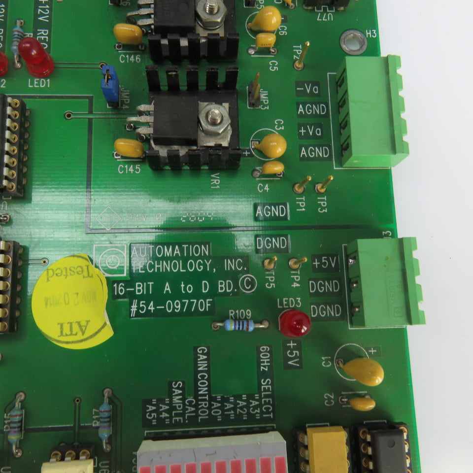 Automation Technology 54-09770F 16-BIT A To D Circuit Board Serial#16AD-0017-36F