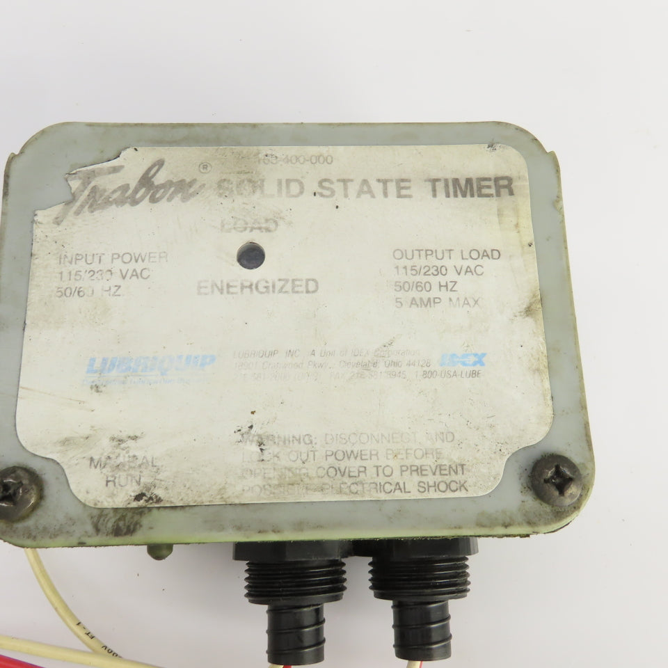 Trabon 163-400-000 Solid State Timer 115/230VAC 50/60HZ 5A Max