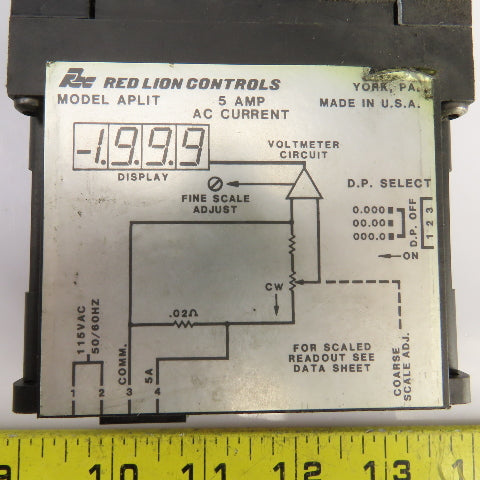 Red Lion Controls APLIT LED 5 Amp AC Current Meter