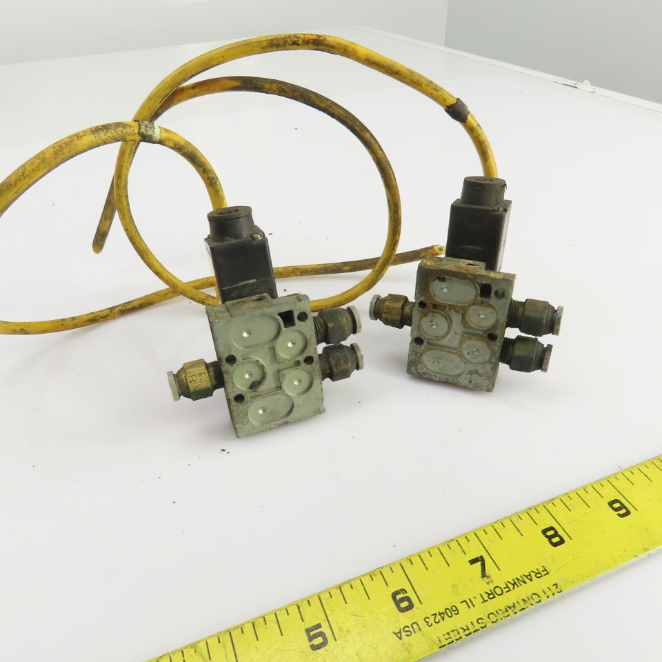 Numatics 237-267B Solenoid Operated Pneumatic Manifold Block 120V Coil Lot Of 2