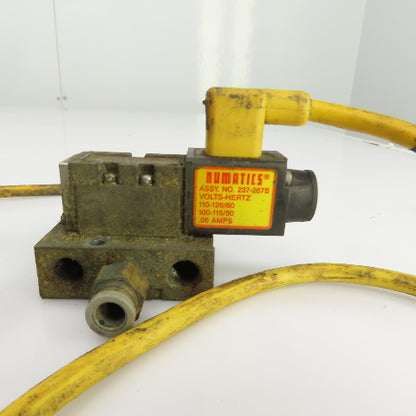 Numatics 237-267B Solenoid Operated Pneumatic Manifold Block 120V Coil Lot Of 2
