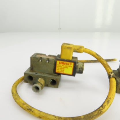 Numatics 237-267B Solenoid Operated Pneumatic Manifold Block 120V Coil Lot Of 2