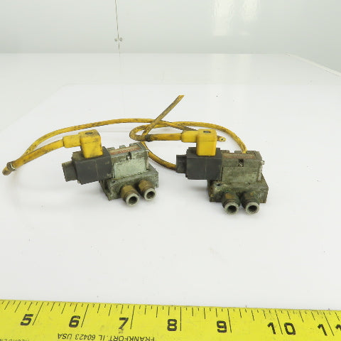 Numatics 237-267B Solenoid Operated Pneumatic Manifold Block 120V Coil Lot Of 2