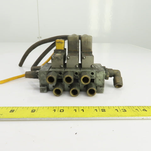 Numatics 237-572B Solenoid Operated Pneumatic Distribution Valve Manifold 120VAC