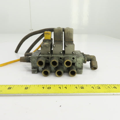 Numatics 237-572B Solenoid Operated Pneumatic Distribution Valve Manifold 120VAC