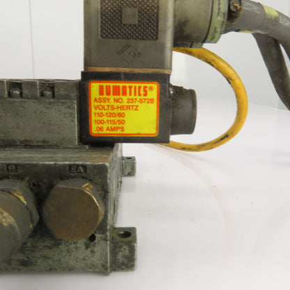 Numatics 237-572B Solenoid Operated Pneumatic Distribution Valve Manifold 120VAC