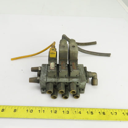 Numatics 237-572B Solenoid Operated Pneumatic Distribution Valve Manifold 120VAC