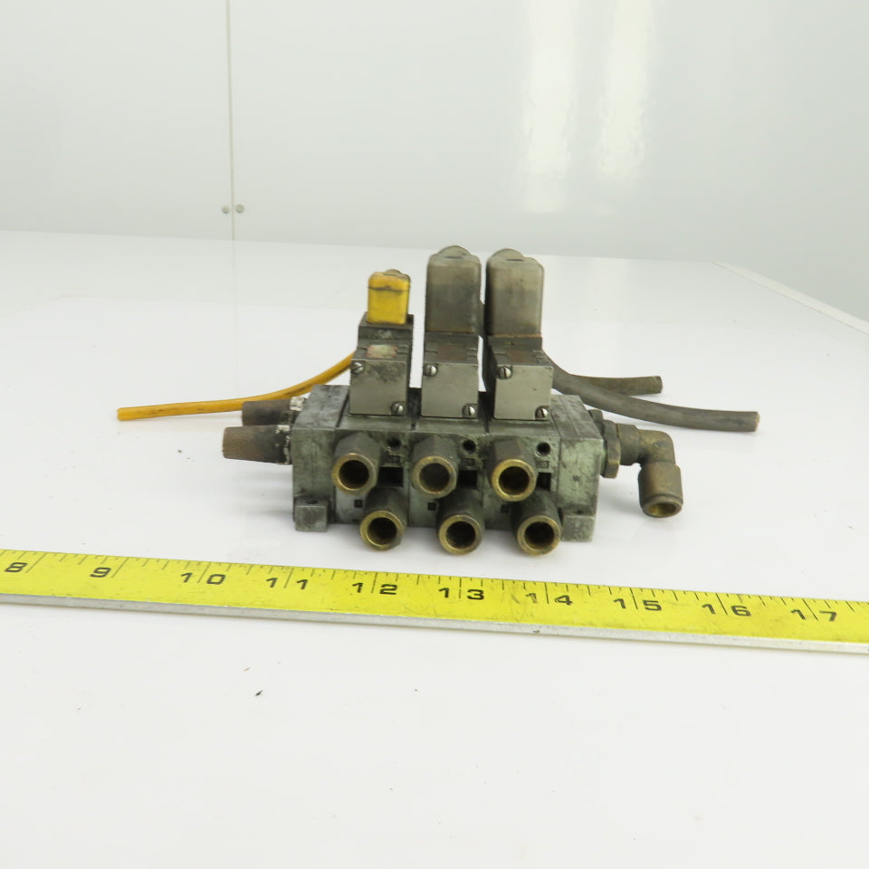 Numatics 237-572B Solenoid Operated Pneumatic Distribution Valve Manifold 120VAC