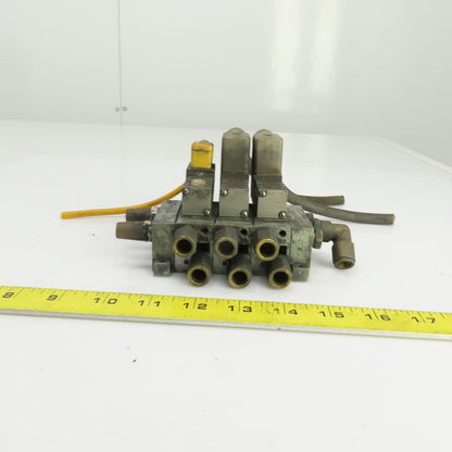 Numatics 237-572B Solenoid Operated Pneumatic Distribution Valve Manifold 120VAC