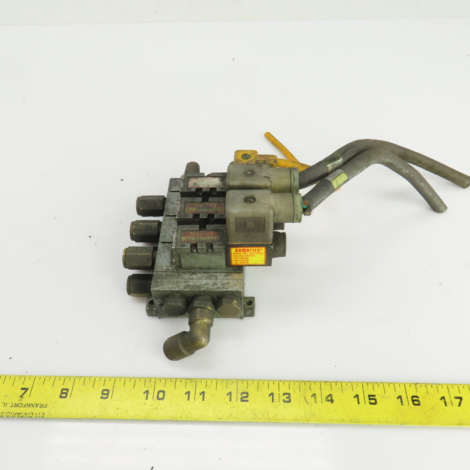 Numatics 237-572B Solenoid Operated Pneumatic Distribution Valve Manifold 120VAC