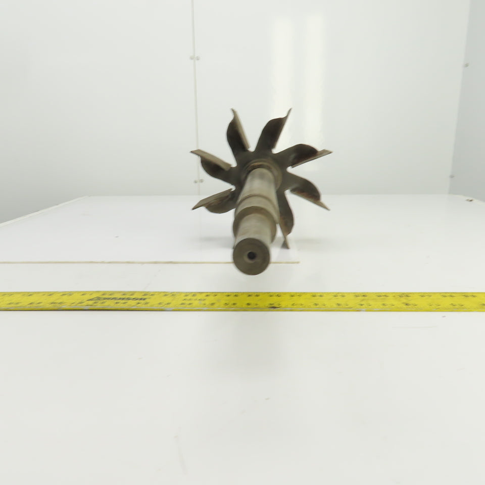 8 Blade Heavy Radial Paddle Wheel Impeller 10" OD 1" Keyed Shaft 41-1/2" OAL