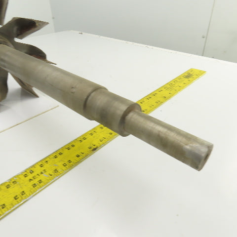8 Blade Heavy Radial Paddle Wheel Impeller 10" OD 1" Keyed Shaft 41-1/2" OAL