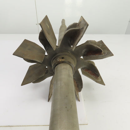 8 Blade Heavy Radial Paddle Wheel Impeller 10" OD 1" Keyed Shaft 41-1/2" OAL