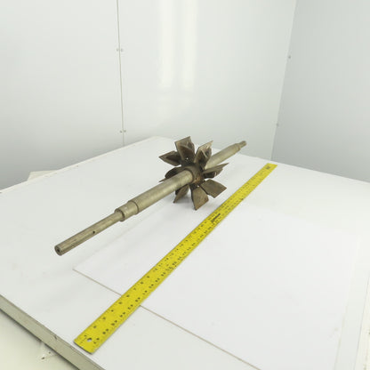 8 Blade Heavy Radial Paddle Wheel Impeller 10" OD 1" Keyed Shaft 41-1/2" OAL