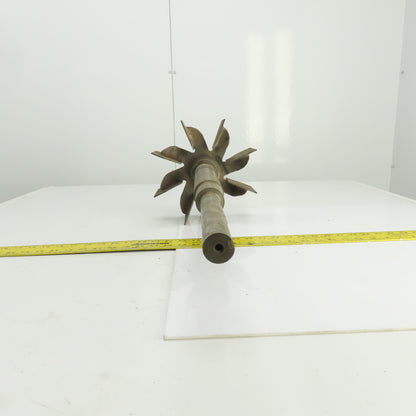 8 Blade Heavy Radial Paddle Wheel Impeller 10" OD 1" Keyed Shaft 41-1/2" OAL