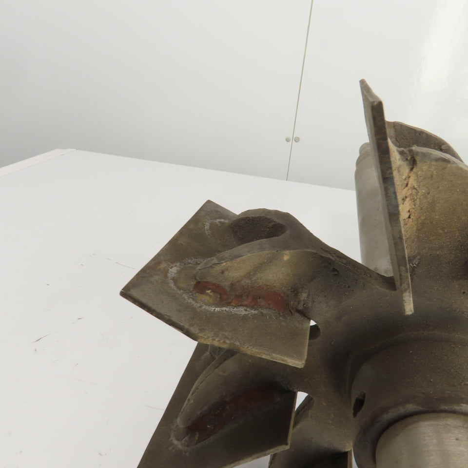8 Blade Heavy Radial Paddle Wheel Impeller 10" OD 1" Keyed Shaft 41-1/2" OAL