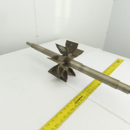 8 Blade Heavy Radial Paddle Wheel Impeller 10" OD 1" Keyed Shaft 41-1/2" OAL