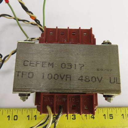 CEFEM 0317 100VA Transformer For Hawker PT3-18-200 TRO 480V UL