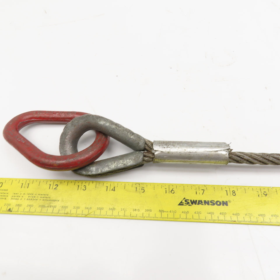 3/8" Wire Rope Rigging Single Leg Sling 22" W/Shackle