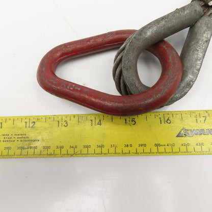 3/8" Wire Rope Rigging Single Leg Sling 22" W/Shackle