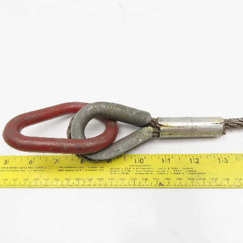 3/8" Wire Rope Rigging Single Leg Sling 22" W/Shackle
