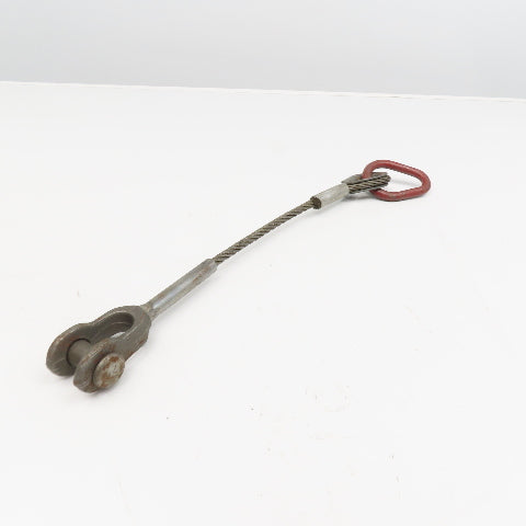 3/8" Wire Rope Rigging Single Leg Sling 22" W/Shackle