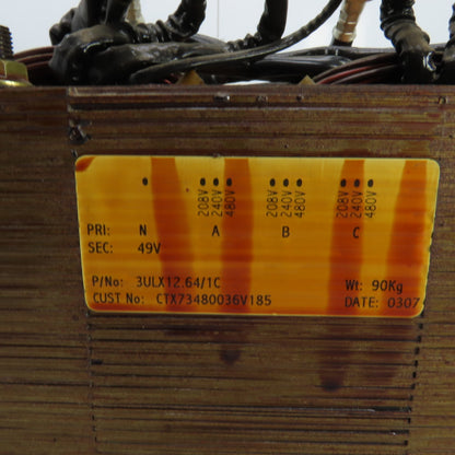 Romarsh Limited 3ULX12.64/1C CTX73480036V185 Transformer Pri 208-240-480V Sec49V