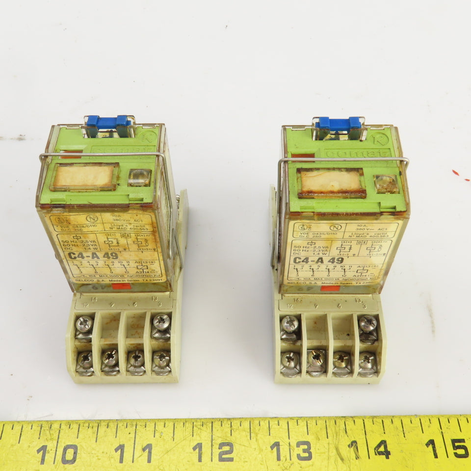 Releco C4-A49 Relay 2.3VA 60HZ 10A 380VAC Lot Of 2