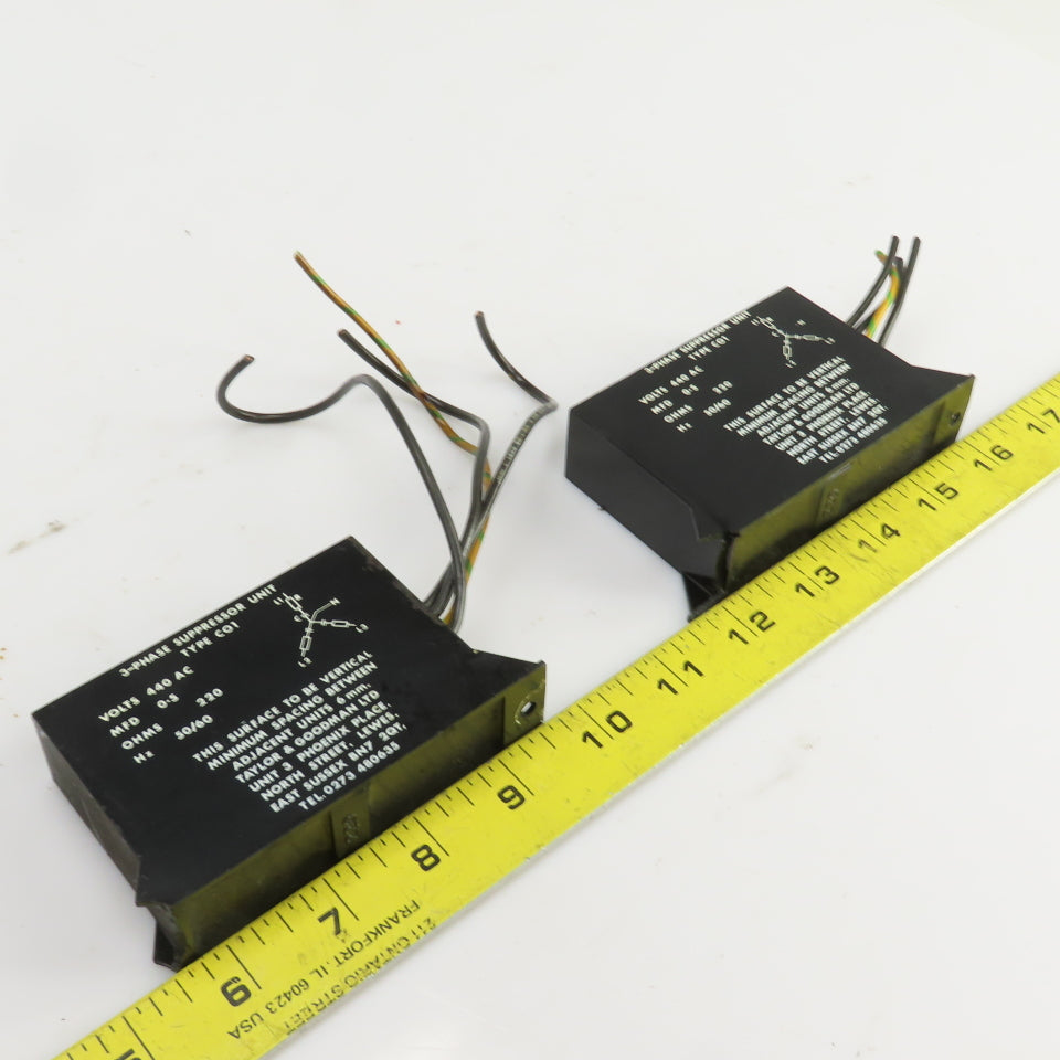 Taylor & Goodman Type CO1 3 Phase Suppressor Unit 440VAC 220HMS 50/60HZ Lot Of 2