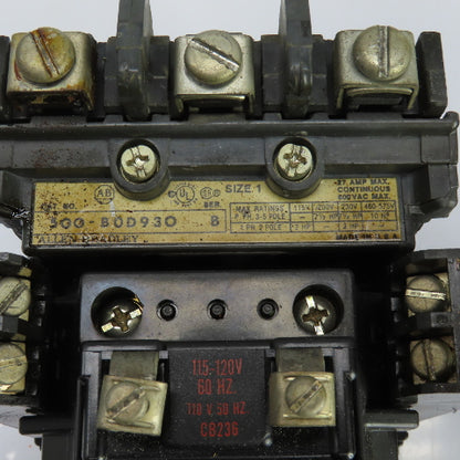 Allen Bradley 500-B0D930 Size 1 Contactor 2-10HP 600V 120V Coil 27A Lot Of 3