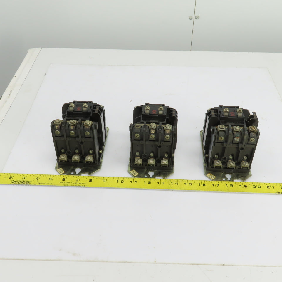 Allen Bradley 500-B0D930 Size 1 Contactor 2-10HP 600V 120V Coil 27A Lot Of 3