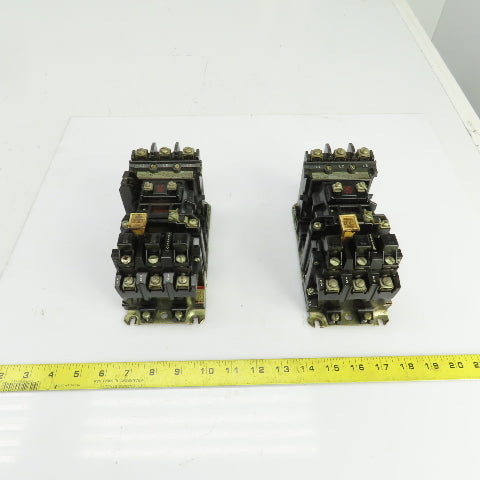 Allen Bradley 509-A0D Size 0 Ser B Contactor 1-5HP 600V 120V Coil 18A Lot Of 2