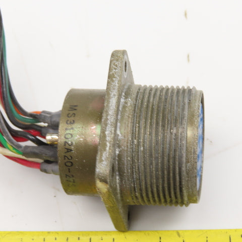 Amphenol MS3102A20-27S 14 Position Solder Female Circular Connector Panel Mount