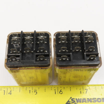 Potter Brumfield KUMP-14D18-12 1/2Hp 600VAC Ice Cube Relay 12VDC Coil Lot Of 2
