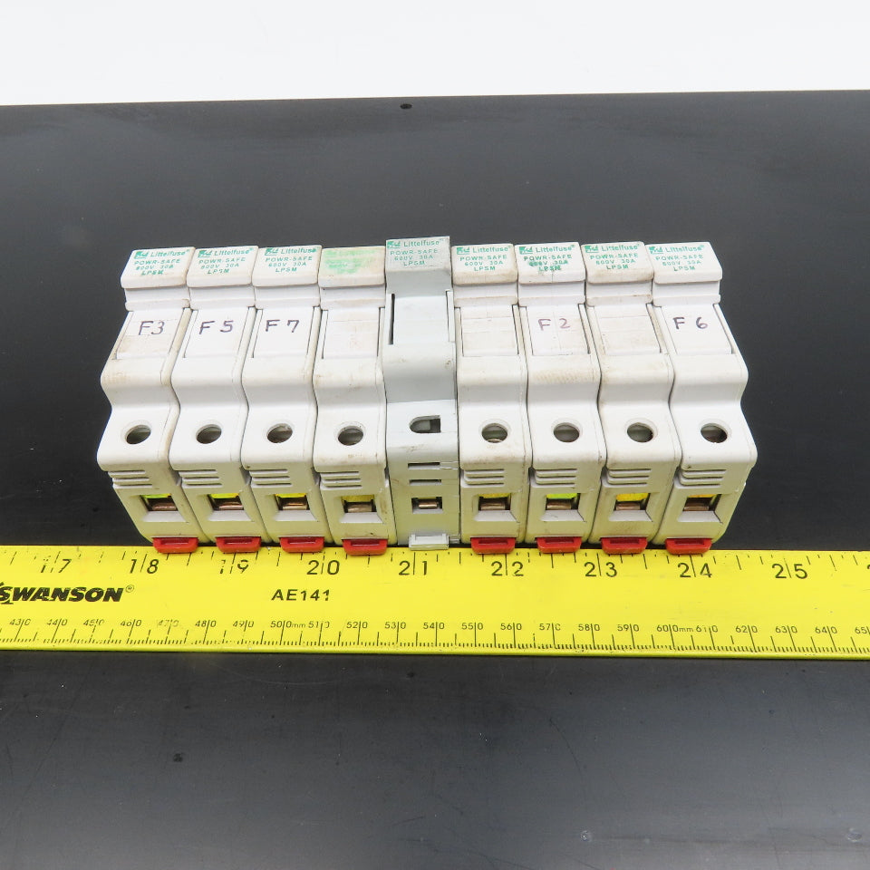 Littelfuse  LPSM 30A Single Pole DIN Mount Fuse Holder 600V Lot Of 9