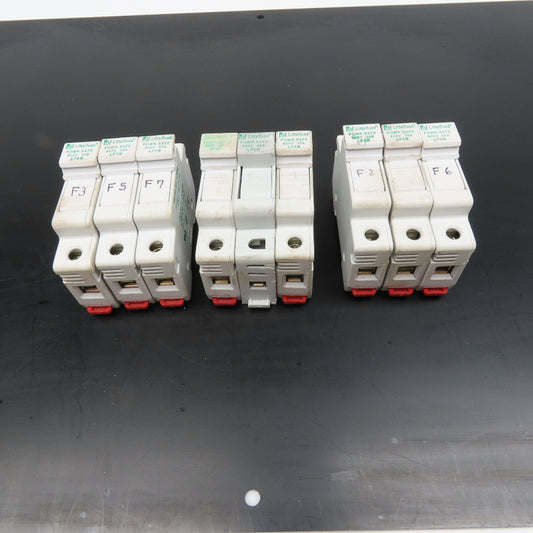 Littelfuse  LPSM 30A Single Pole DIN Mount Fuse Holder 600V Lot Of 9