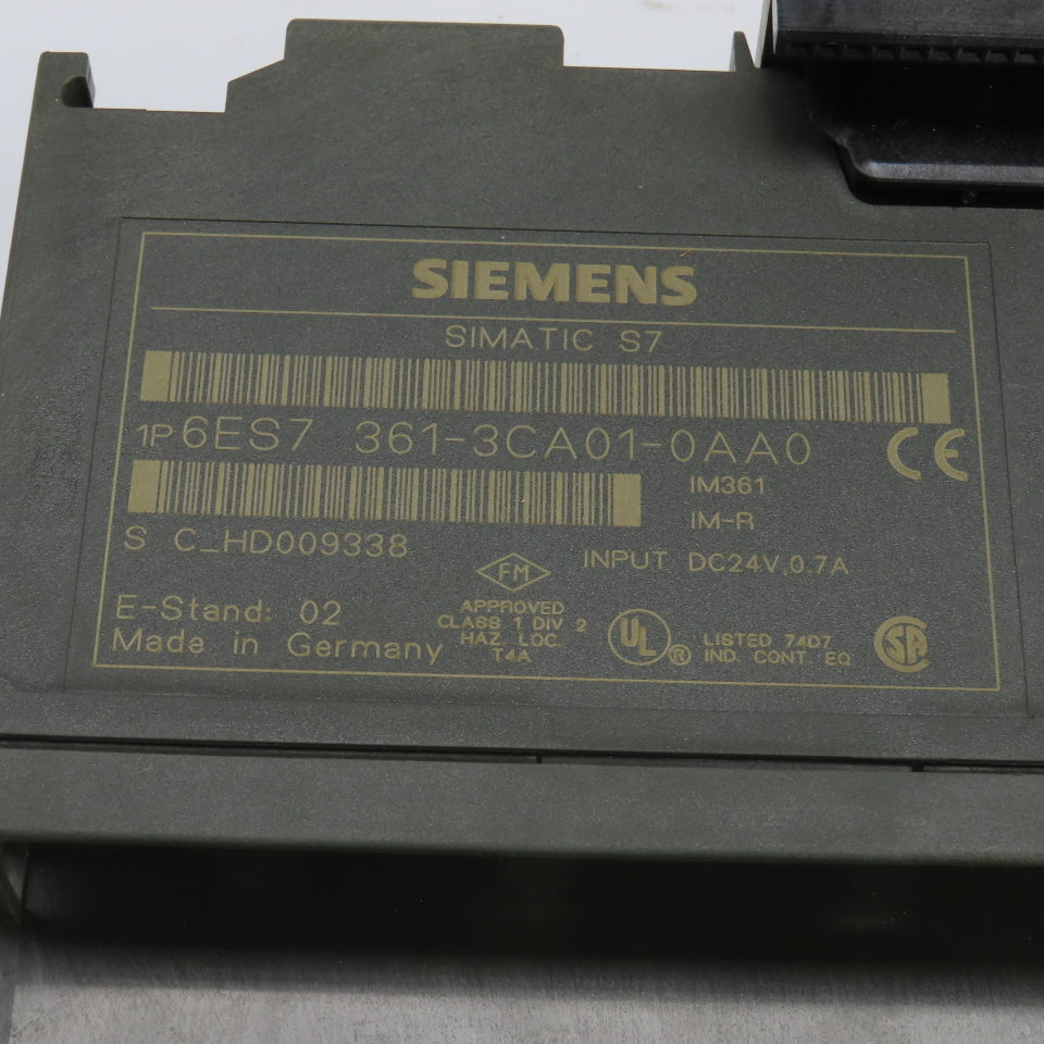 Siemens 6ES7 361-3CA01-0AA0 Simatic S7 Interface Module 24VDC IM361 Lot Of 2
