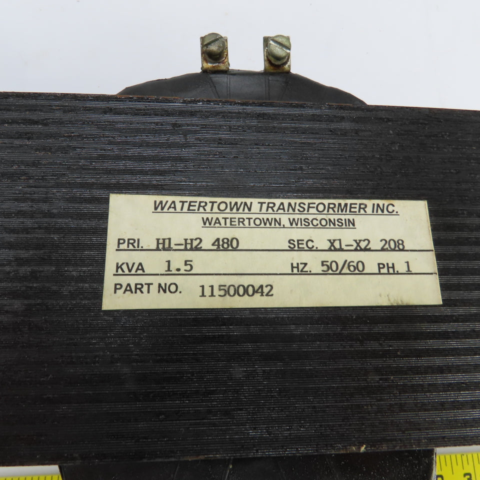 Watertown 11500042 1.5kVA Single Phase Machine Transformer Pri 480V Sec 280V