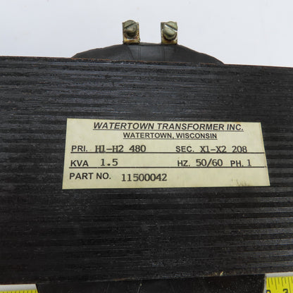 Watertown 11500042 1.5kVA Single Phase Machine Transformer Pri 480V Sec 280V