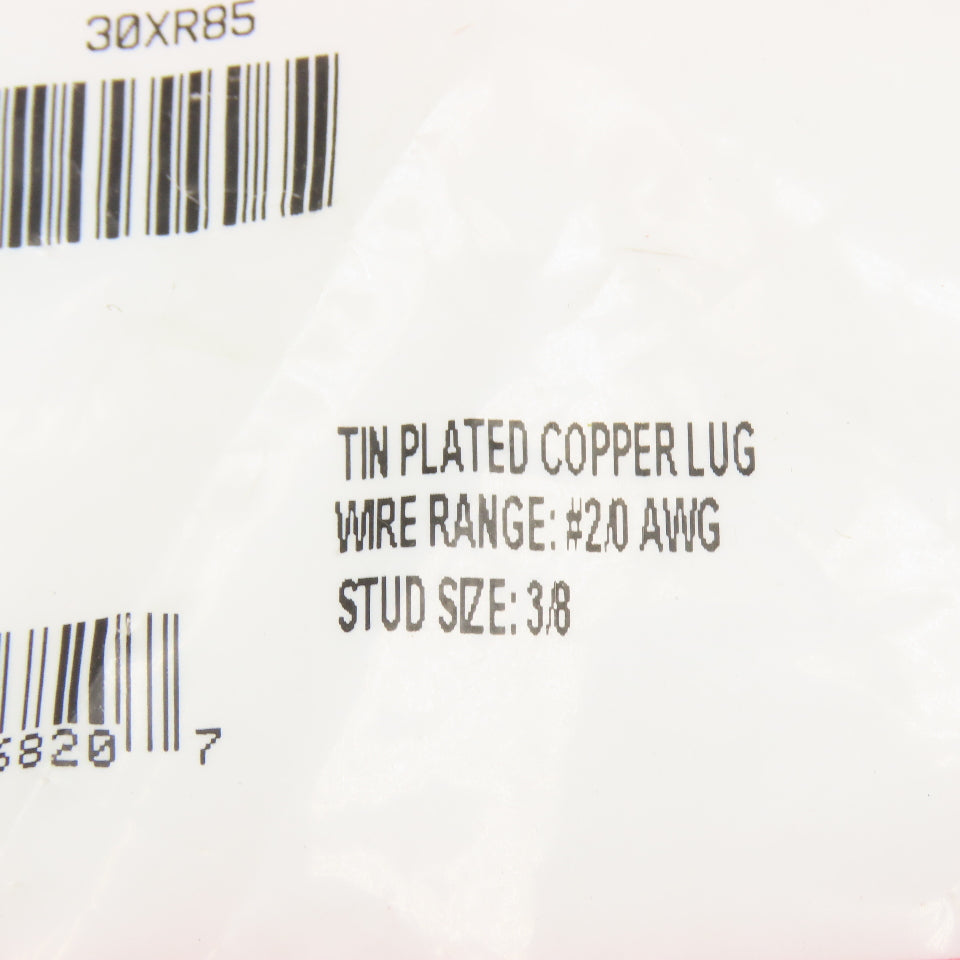 Burndy 30XR85 3/8" Stud Tin Plated Copper Wire Lug #2/0 AWG Lot Of 6