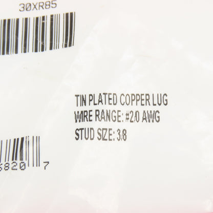 Burndy 30XR85 3/8" Stud Tin Plated Copper Wire Lug #2/0 AWG Lot Of 6