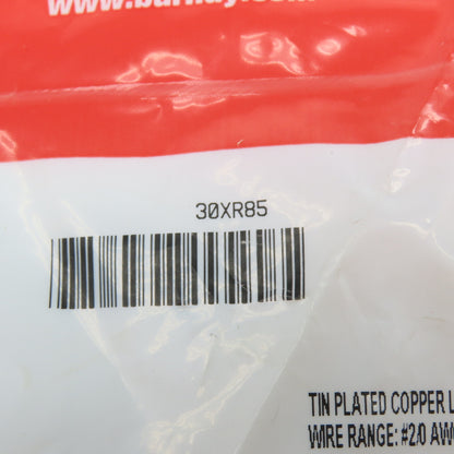 Burndy 30XR85 3/8" Stud Tin Plated Copper Wire Lug #2/0 AWG Lot Of 6