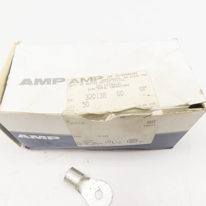 AMP 320138 2AWG Solistrand Tin Coated Wire Terminal Lug 1/4" Stud Lot Of 50