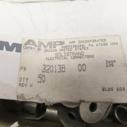 AMP 320138 2AWG Solistrand Tin Coated Wire Terminal Lug 1/4" Stud Lot Of 48