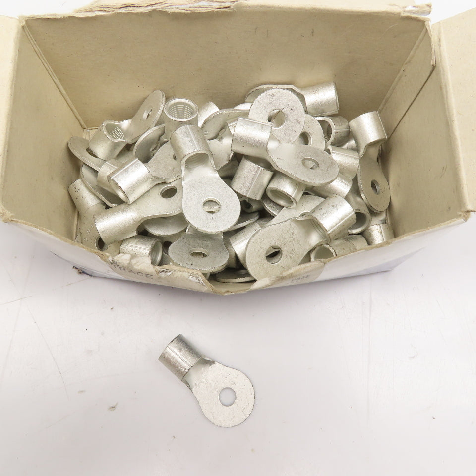 AMP 320138 2AWG Solistrand Tin Coated Wire Terminal Lug 1/4" Stud Lot Of 48