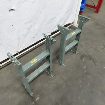 17-1/4" Wide Hytrol Style Adjustable Height 23-29" Tilt Conveyor Leg Lot of 2
