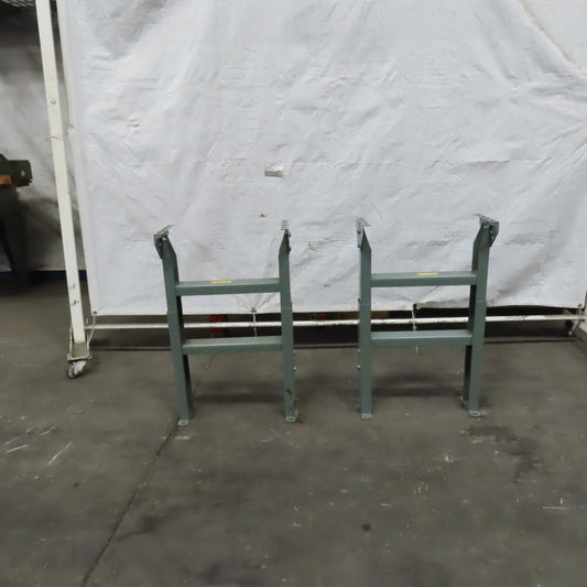 17-1/4" Wide Hytrol Style Adjustable Height 23-29" Tilt Conveyor Leg Lot of 2