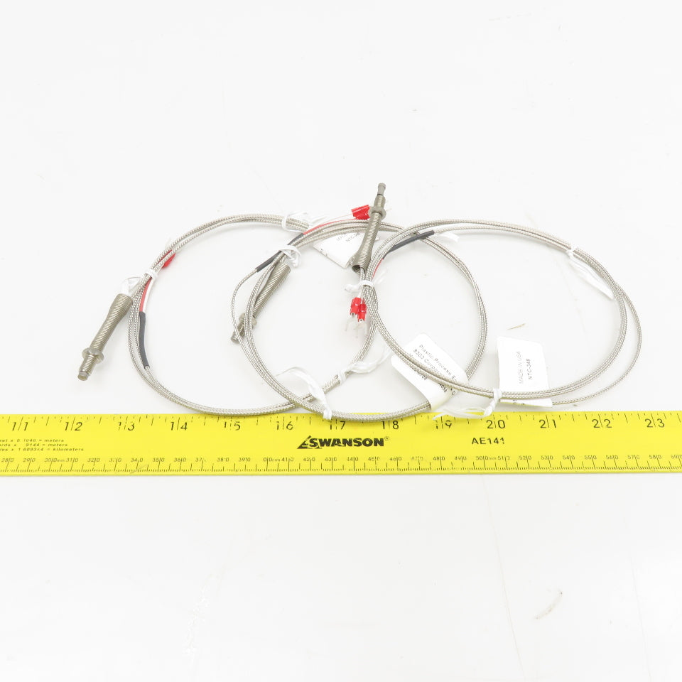 Plastic Process Equipment NTC-348 Thermocouple 1/4"-28 Thread Lot OF 3